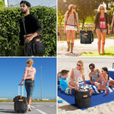 Odoland 48 Can Rolling Cooler Bag with Wheels & Handle, Collapsible Insulated Ice Chest for Beach, Camping & Tailgating - Portable Travel Soft Cooler on Wheels, Collapses for Easy Storage