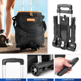 Odoland 48 Can Rolling Cooler Bag with Wheels & Handle, Collapsible Insulated Ice Chest for Beach, Camping & Tailgating - Portable Travel Soft Cooler on Wheels, Collapses for Easy Storage