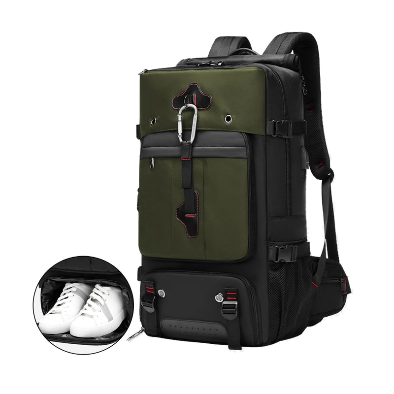 ODSSTAIPS Backpack for Traveling On Airplane,Expandable Carry On Laptop Backpack for Men and Women,Outdoor Travel Bag,Green