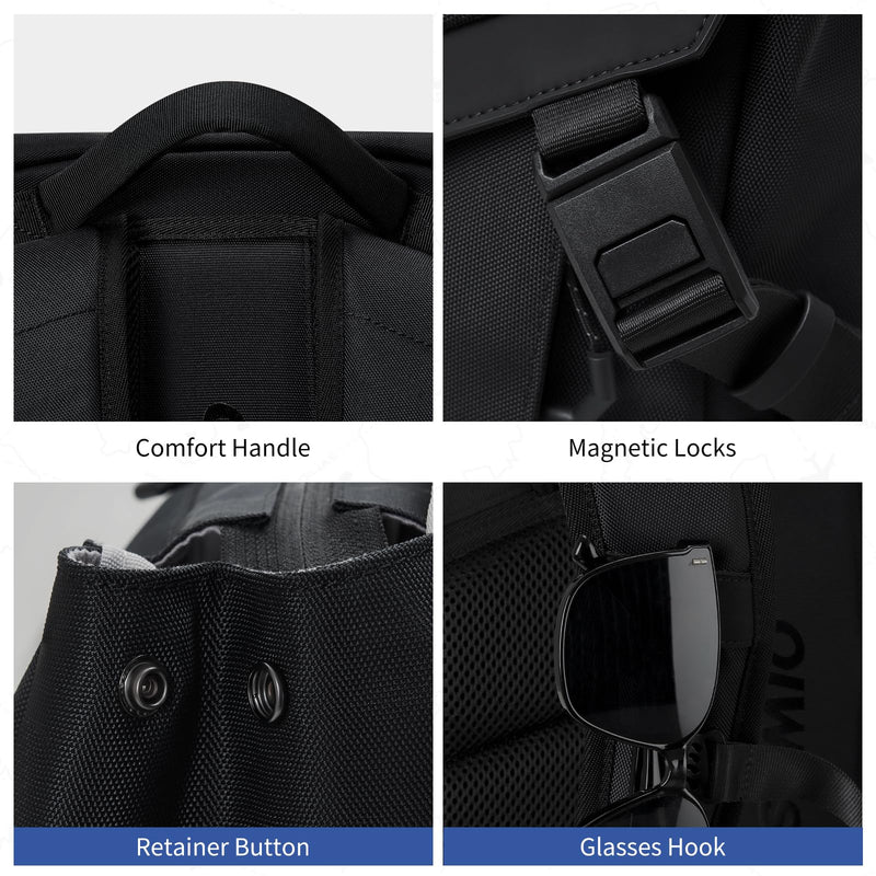 OIWAS Backpack for Men, 16 Inch Laptop Backpack for Men with Magnetic Buckle, Water - Resistant Travel Laptop Backpack