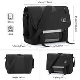 OIWAS Messenger Bag for Women, 17 Inch Laptop Crossbody Bags Men Casual Satchel Shoulder Bag College Travel Office Briefcase (Black, 17 inch)
