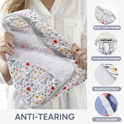 OlarHike 10 Set Packing Cubes for Travel, Gifts for Women Mom,Anti-Tearing Suitcase Organizer with Over-1000 pack Mesh Holes, Vacation Essentials & Accessories for Cruise Ship