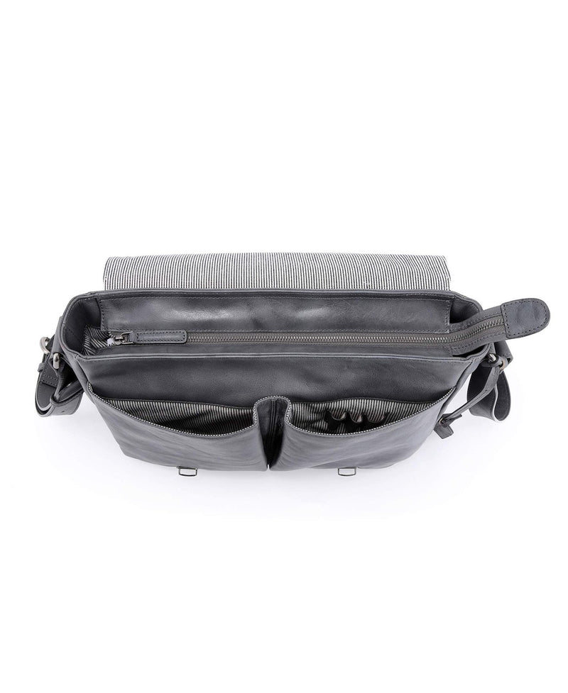 OLD TREND Genuine Leather Moonlight Messenger Bag (Grey)