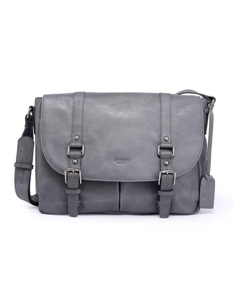OLD TREND Genuine Leather Moonlight Messenger Bag (Grey)