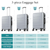 OLIXIS 20 Inch Carry-On Luggage, Hardside Suitcase with Spinner Wheels, Lightweight ABS Hard Shell Travel Luggage, TSA Approved Lock, Expandable Small Suitcase for Business & Travel–Light Grey