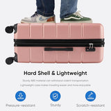 OLIXIS 20 Inch Carry - On Luggage, Hardside Suitcase with Spinner Wheels, Lightweight ABS Hard Shell Travel Luggage, TSA Approved Lock, Expandable Small Suitcase for Business & Travel–Pink