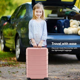 OLIXIS 20 Inch Carry - On Luggage, Hardside Suitcase with Spinner Wheels, Lightweight ABS Hard Shell Travel Luggage, TSA Approved Lock, Expandable Small Suitcase for Business & Travel–Pink
