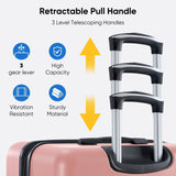 OLIXIS 20 Inch Carry - On Luggage, Hardside Suitcase with Spinner Wheels, Lightweight ABS Hard Shell Travel Luggage, TSA Approved Lock, Expandable Small Suitcase for Business & Travel–Pink