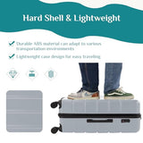 OLIXIS 20 Inch Carry-On Luggage, Hardside Suitcase with Spinner Wheels, Lightweight ABS Hard Shell Travel Luggage, TSA Approved Lock, Expandable Small Suitcase for Business & Travel–Light Grey