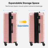 OLIXIS 20 Inch Carry - On Luggage, Hardside Suitcase with Spinner Wheels, Lightweight ABS Hard Shell Travel Luggage, TSA Approved Lock, Expandable Small Suitcase for Business & Travel–Pink