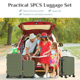 OLIXIS 20 Inch Carry-On Luggage, Hardside Suitcase with Spinner Wheels, Lightweight ABS Hard Shell Travel Luggage, TSA Approved Lock, Expandable Small Suitcase for Business & Travel–Olive Green