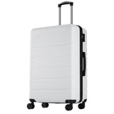 OLIXIS 24 Inch Luggage, Hardside Suitcase with Spinner Wheels, Lightweight ABS Hard Shell Checked Luggage, TSA Approved Lock, Expandable Medium Suitcase for Travel & Business–White