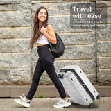 OLIXIS 28 Inch Luggage, Hardside Checked Suitcase with Spinner Wheels, Lightweight ABS Hard Shell Travel Luggage, TSA Approved Lock, Expandable Large Suitcase for Business & Travel–White