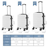OLIXIS 28 Inch Luggage, Hardside Checked Suitcase with Spinner Wheels, Lightweight ABS Hard Shell Travel Luggage, TSA Approved Lock, Expandable Large Suitcase for Business & Travel–White