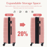 OLIXIS 3 - Piece Luggage Set, 20/24/28 Inch Hardside Suitcases with Spinner Wheels, Lightweight ABS Hard Shell Travel Luggage, TSA Approved Lock, Expandable Carry - On & Checked Luggage–Pink