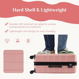 OLIXIS 3 - Piece Luggage Set, 20/24/28 Inch Hardside Suitcases with Spinner Wheels, Lightweight ABS Hard Shell Travel Luggage, TSA Approved Lock, Expandable Carry - On & Checked Luggage–Pink
