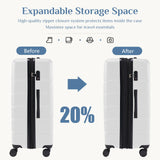 OLIXIS 3 - Piece Suitcase Set, Hardside Luggages with Spinner Wheels, Lightweight ABS Hard Shell Travel Luggage, Expandable Carry - On Suitcase with TSA Approved Lock–White(20+24+28 Inch)
