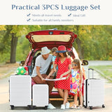 OLIXIS 3 - Piece Suitcase Set, Hardside Luggages with Spinner Wheels, Lightweight ABS Hard Shell Travel Luggage, Expandable Carry - On Suitcase with TSA Approved Lock–White(20+24+28 Inch)