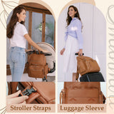 Omanmoli Diaper Bag Backpack Large Baby Diaper Bag Leather with 17 Diaper Bag Organizing Pouches,Changing Pad,Stroller Straps,4 Insulated Pockets,Brown