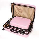 OMBRY Luggage Set 3 Pieces -Suitcase Set - Luggage with Wheels - Check-in Luggage - PC + ABS Durable Suitcase Rotating Silent Wheels 3-Piece 20/24/28 (pink)
