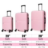 OMBRY Luggage Set 3 Pieces -Suitcase Set - Luggage with Wheels - Check-in Luggage - PC + ABS Durable Suitcase Rotating Silent Wheels 3-Piece 20/24/28 (pink)