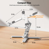 OMOTON LA10 360° Rotating Laptop Stand Riser for Desk, Ergonomic Foldable Computer Stand Adjustable Height Angles for Collaborative Work, Easy Storage Fit Macbooks,All Laptops up to 16 inches, Silver