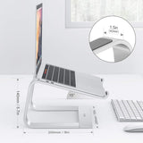 OMOTON Laptop Stand, Detachable Laptop Mount, Aluminum Laptop Holder Stand for Desk, Compatible with MacBook Air/Pro, Dell, HP All Laptops (11 - 16 inch), Silver