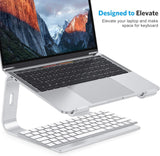 OMOTON Laptop Stand, Detachable Laptop Mount, Aluminum Laptop Holder Stand for Desk, Compatible with MacBook Air/Pro, Dell, HP All Laptops (11 - 16 inch), Silver