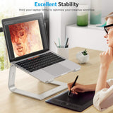 OMOTON Laptop Stand, Detachable Laptop Mount, Aluminum Laptop Holder Stand for Desk, Compatible with MacBook Air/Pro, Dell, HP All Laptops (11 - 16 inch), Silver