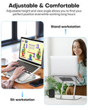 OMOTON Laptop Stand for Desk, Ergonomic Metal Adjustable Laptop Stand, Laptop Holder Riser with Cooling Function, Computer Stand Compatible with MacBook and All Laptops (10 - 17.2 inch), Silver