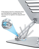 OMOTON Laptop Stand for Desk, Ergonomic Metal Adjustable Laptop Stand, Laptop Holder Riser with Cooling Function, Computer Stand Compatible with MacBook and All Laptops (10 - 17.2 inch), Silver