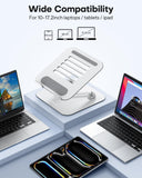 OMOTON Laptop Stand for Desk, Ergonomic Metal Adjustable Laptop Stand, Laptop Holder Riser with Cooling Function, Computer Stand Compatible with MacBook and All Laptops (10 - 17.2 inch), Silver