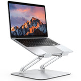 OMOTON Laptop Stand for Desk, Ergonomic Metal Adjustable Laptop Stand, Laptop Holder Riser with Cooling Function, Computer Stand Compatible with MacBook and All Laptops (10 - 17.2 inch), Silver