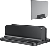OMOTON Vertical Laptop Stand Holder, Desktop Aluminum Stand for MacBook with Adjustable Dock Size, Fits All MacBook, Surface, Chromebook and Gaming Laptops (Up to 17.3 inches),Black