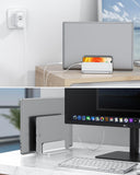 OMOTON Vertical Laptop Stand [Updated Double Version], Desktop Aluminum Mac Book Stand with Adjustable Dock Size, Fits All Mac Book, Surface, Chrome Book and Gaming Laptops (Up to 17.3 inch) (Silver)