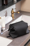 Onbagway 6"x 9.84" 4.5L Large Silicone Toiletry Bag,Waterproof Leakproof Foldable Travel Organizer,Dopp Kit Alternative for Men & Women,Black