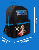 One Piece Luffy Boys Backpack | Black Rucksack with Adjustable Straps | Practical & Organised Luggage Sports School Bag | Anime Game Series Movie Merchandise Gifts for Kids & Teens