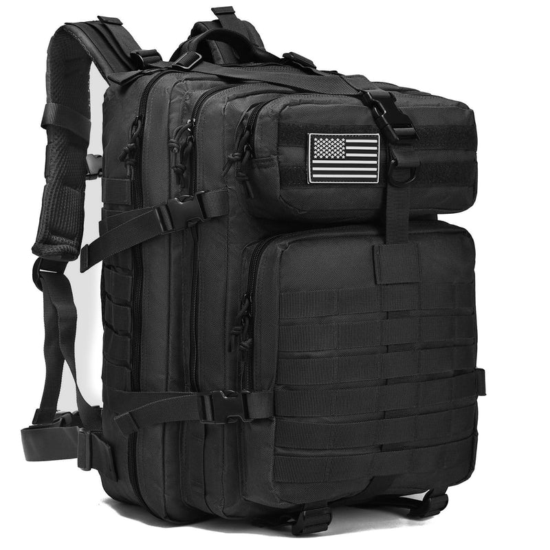 ONE WVW PIN Tactical Backpack for Men, 45L Military Gym Backpacks, Large 3 - Day Assault Pack Bug Out Bag MOLLE Daypack for Rucking Fishing Camping(Black)