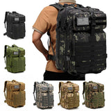 ONE WVW PIN Tactical Backpack for Men, 45L Military Gym Backpacks, Large 3 - Day Assault Pack Bug Out Bag MOLLE Daypack for Rucking Fishing Camping(Black)