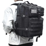 ONE WVW PIN Tactical Backpack with Gun Holster, 45L Military Backpack for Men Assault Pack Bug Out Bag Large Daypack 3 - Day Pack with Side Bottle Holder for Hiking Hunting Black Upgrade