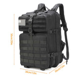 ONE WVW PIN Tactical Backpack with Gun Holster, 45L Military Backpack for Men Assault Pack Bug Out Bag Large Daypack 3 - Day Pack with Side Bottle Holder for Hiking Hunting Black Upgrade
