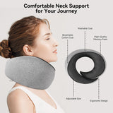 Optixion Travel Pillow, 100% Pure Memory Foam Neck Pillow for Airplanes, Comfortable Breathable Cover, Travel Essentials for Plane, Car, Train and Home, Gray