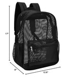 Oraben Heavy Duty Mesh Backpack with Rain Cover Ventilated Swim & Gym Bag College Mesh backpack, See Through Backpacks for School Beach Outdoor Sports