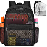 Oraben Heavy Duty Mesh Backpack with Rain Cover Ventilated Swim & Gym Bag College Mesh backpack, See Through Backpacks for School Beach Outdoor Sports