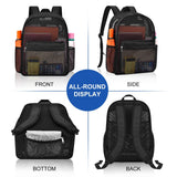 Oraben Heavy Duty Mesh Backpack with Rain Cover Ventilated Swim & Gym Bag College Mesh backpack, See Through Backpacks for School Beach Outdoor Sports