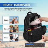 Oraben Heavy Duty Mesh Backpack with Rain Cover Ventilated Swim & Gym Bag College Mesh backpack, See Through Backpacks for School Beach Outdoor Sports