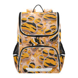 Orange Tigerpaw Stars Flowers Specks Kids Toddler Backpack for Boys & Girls 1 PC School Travel Simple Modern Backpack for Teens Men Women Schoolbag Bookbags for Elementary Middle Preschool