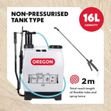 Oregon Backpack Pressure Garden Chemical/Weed Killer Sprayer with Lance and 4 Adjustable Spray Nozzles, 16 Liters, Knapsack Wearable Gardening Accessories
