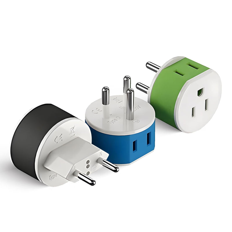 OREI Thailand Power Plug Adapter with 2 USA Inputs - Travel 3 Pack - 2 x Type O, 1 x Type C (US - 18) Safe Grounded Use with Cell Phones, Laptop, Camera Chargers, CPAP, and More
