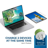 OREI Thailand Power Plug Adapter with 2 USA Inputs - Travel 3 Pack - 2 x Type O, 1 x Type C (US - 18) Safe Grounded Use with Cell Phones, Laptop, Camera Chargers, CPAP, and More
